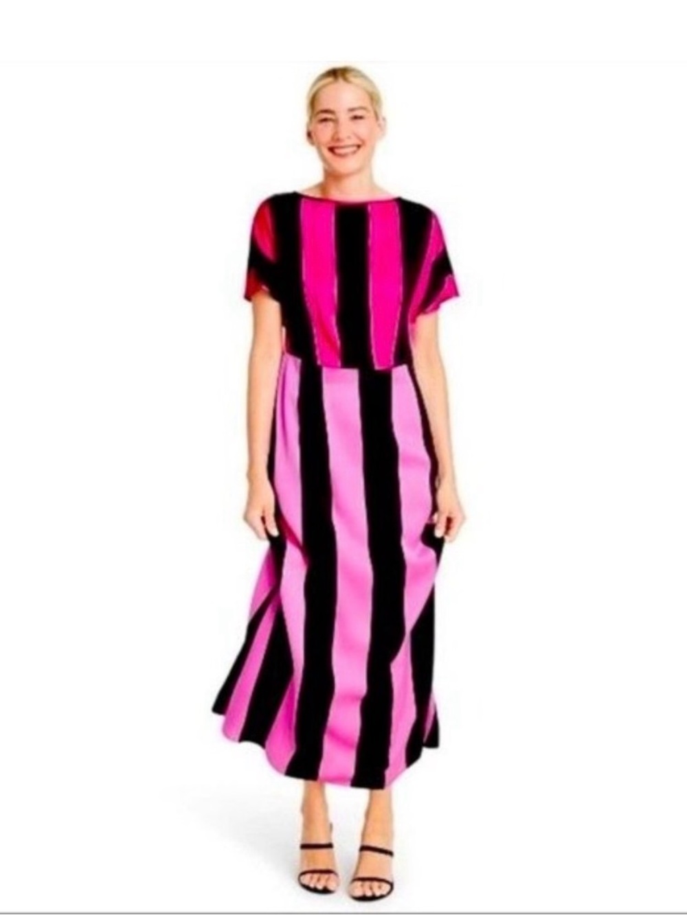 Pink and Black Striped Dress